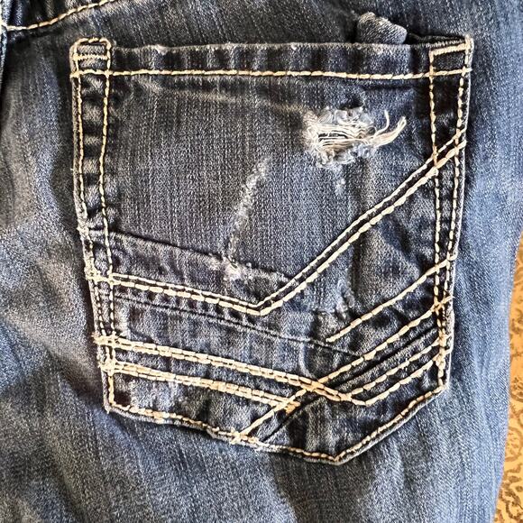 BKE Derek Jeans Straight Leg Blue Distressed Denim Rugged Classic Fit 30L - Picture 6 of 11